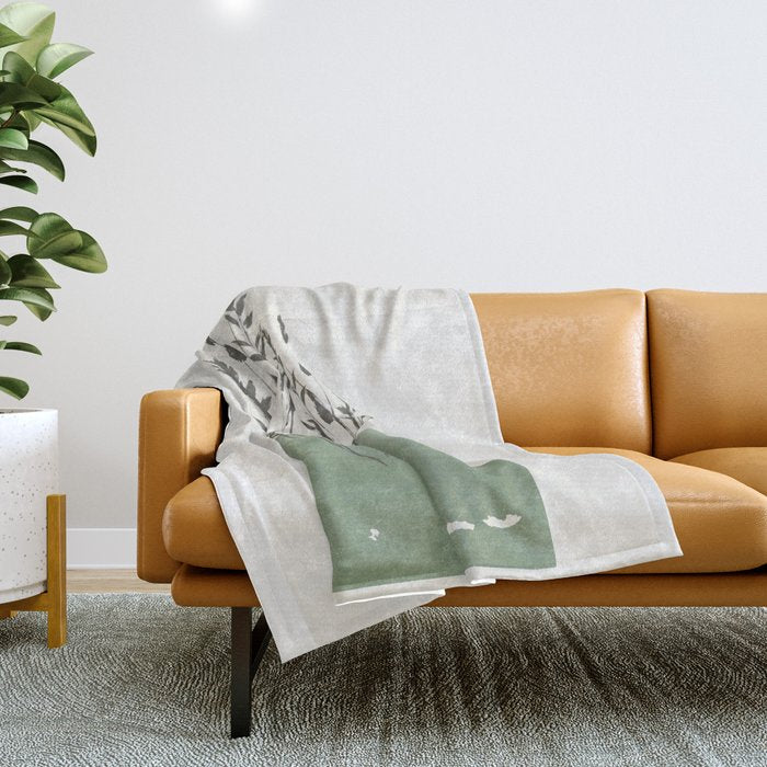 Modern Vase With Plants Throw Blanket Gallery Image 1
