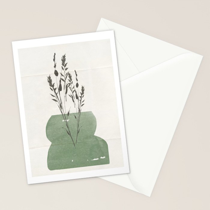 Modern Vase With Plants Stationery Card Gallery Image 2