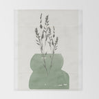 Modern Vase With Plants Throw Blanket Gallery Image 2
