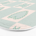 Blue Bow Checkered Print Bath Mat Gallery Image 3