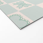 Blue Bow Checkered Print Welcome Mat Gallery Image 2