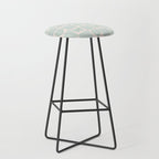 Blue Bow Checkered Print Stool Gallery Image 1