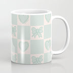 Blue Bow Checkered Print Coffee Mug Gallery Image 1