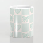 Blue Bow Checkered Print Coffee Mug Gallery Image 4