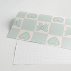 Blue Bow Checkered Print Wrapping Paper Gallery Image 2