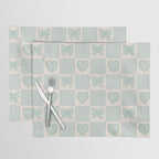 Blue Bow Checkered Print Placemat Gallery Image 1