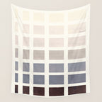 Grey Taupe Watercolor Gouache Geometric Square Matrix Pattern Wall Tapestry Gallery Image 4