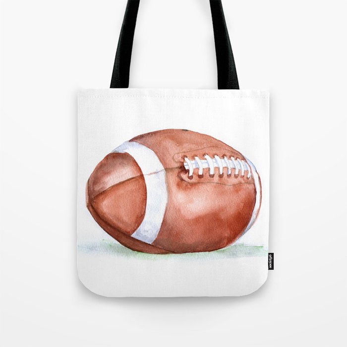 Football Watercolor Tote Bag Gallery Image 1