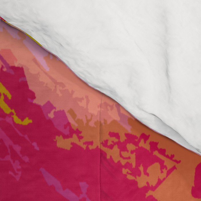 Abstracted Flower Painting in Hot Pink, red, spring green Comforter Gallery Image 4