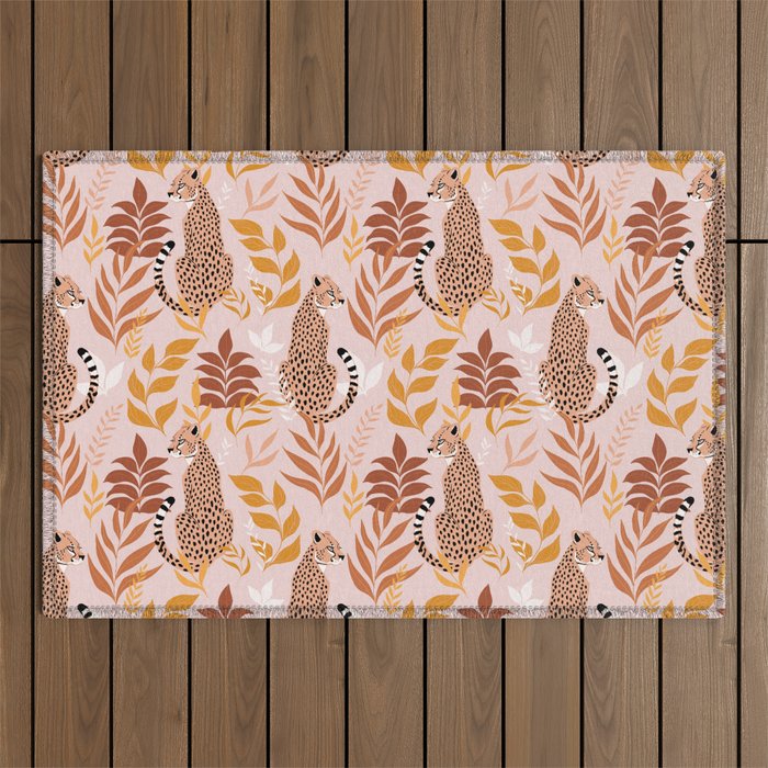 Summer Cheetah Pattern I - Terracotta  Outdoor Rug Gallery Image 1