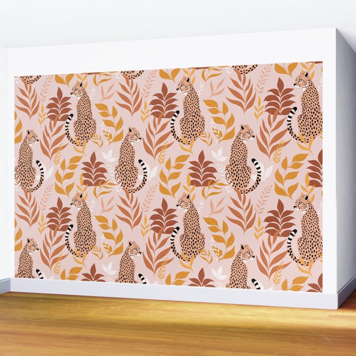 Summer Cheetah Pattern I - Terracotta  Wall Mural Gallery Image 2