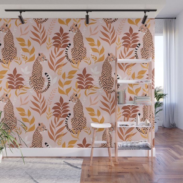 Summer Cheetah Pattern I - Terracotta  Wall Mural Gallery Image 1