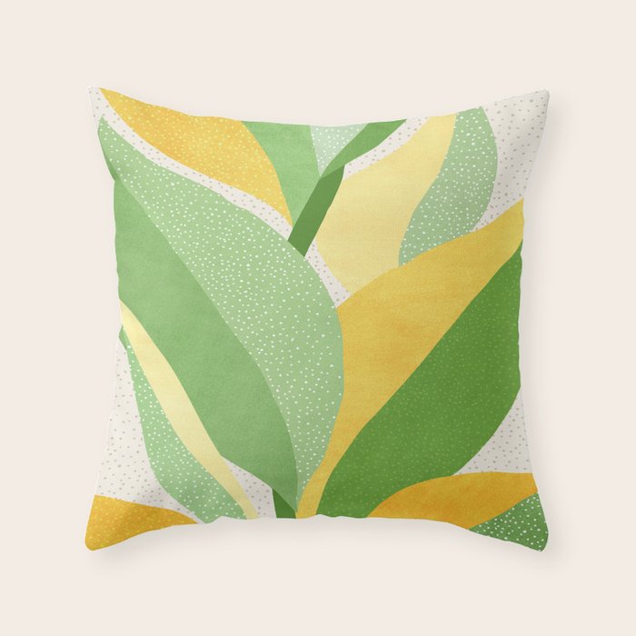 Sunshine Flora / Abstract Botanical Series Throw Pillow Gallery Image 1