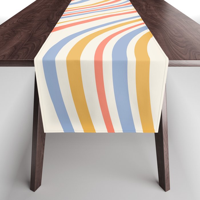 Wavy Stripes XXIII - Retro Summer Table Runner Gallery Image 1
