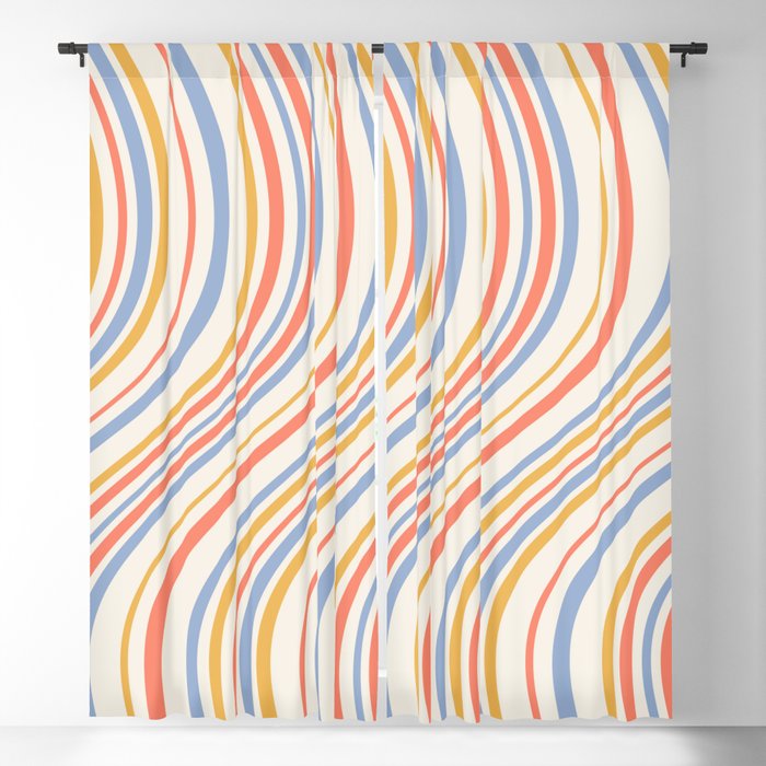 Wavy Stripes XXIII - Retro Summer Window Curtain Gallery Image 5