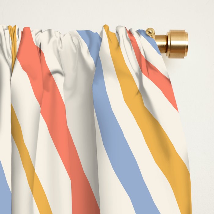 Wavy Stripes XXIII - Retro Summer Window Curtain Gallery Image 2