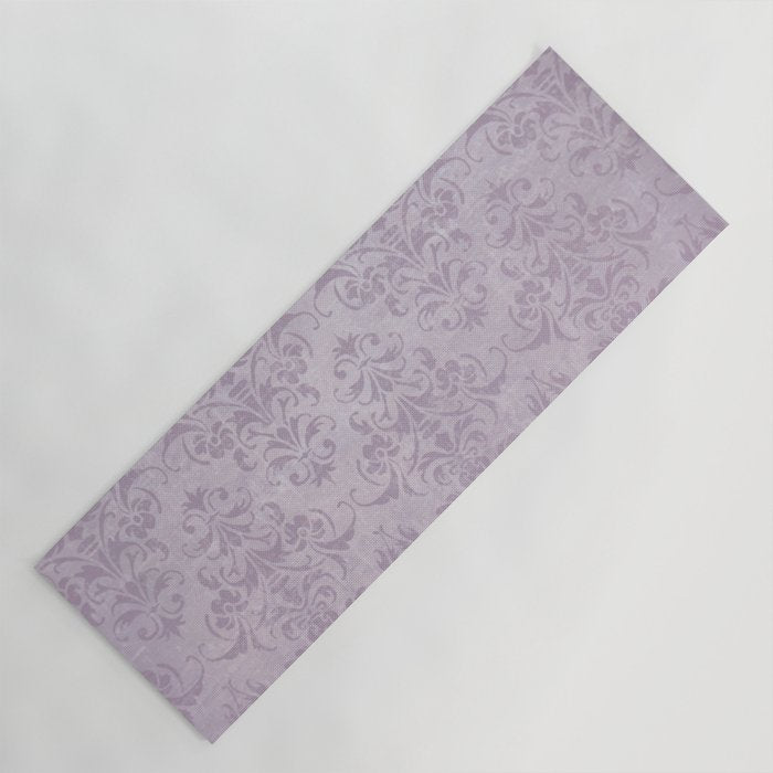 Vintage chic violet lilac floral damask pattern Yoga Mat Gallery Image 1