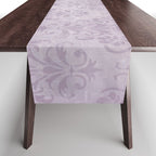 Vintage chic violet lilac floral damask pattern Table Runner Gallery Image 1