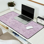 Vintage chic violet lilac floral damask pattern Desk Mat Gallery Image 2