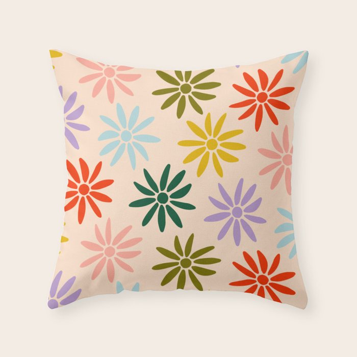 Retro Groovy Sun  Throw Pillow Gallery Image 6