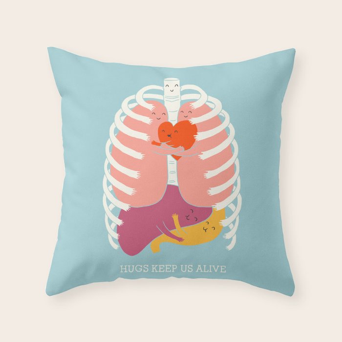 Hugs keep us alive Throw Pillow Gallery Image 6