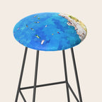 Capri Islands | Tropical Travel Summer Island | Ocean Sea Beach Swim Sail Painting  Stool Gallery Image 2