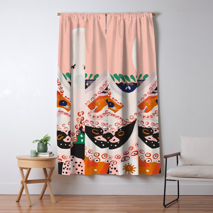 Meditating Octopus Window Curtain Gallery Image 5