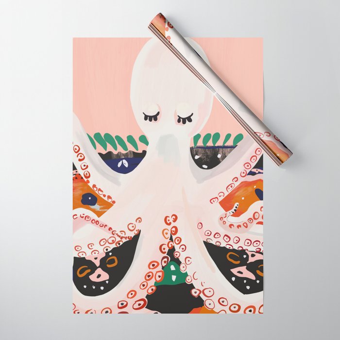 Meditating Octopus Wrapping Paper Gallery Image 1