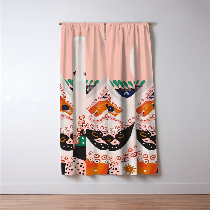 Meditating Octopus Window Curtain Gallery Image 3