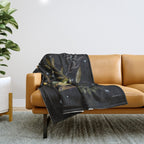 Moonlit Owl and Fluttering Moths Throw Blanket Gallery Image 1