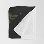 Moonlit Owl and Fluttering Moths Throw Blanket Gallery Image 3