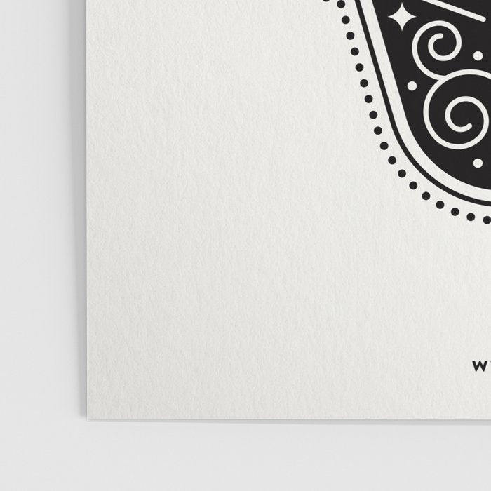 DÃ­a de Muertos Calavera â¢ Mexican Sugar Skull - Black Palette Poster Gallery Image 3