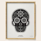 DÃ­a de Muertos Calavera â¢ Mexican Sugar Skull - Black Palette Serving Tray Gallery Image 1