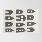 Tiny Houses #1 | Hand-printed Linocut Rug Gallery Image 2