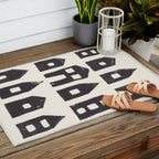 Tiny Houses #1 | Hand-printed Linocut Outdoor Rug Gallery Image 2