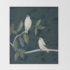 Minimalist Birds On Branch 2 Throw Blanket Gallery Image 2
