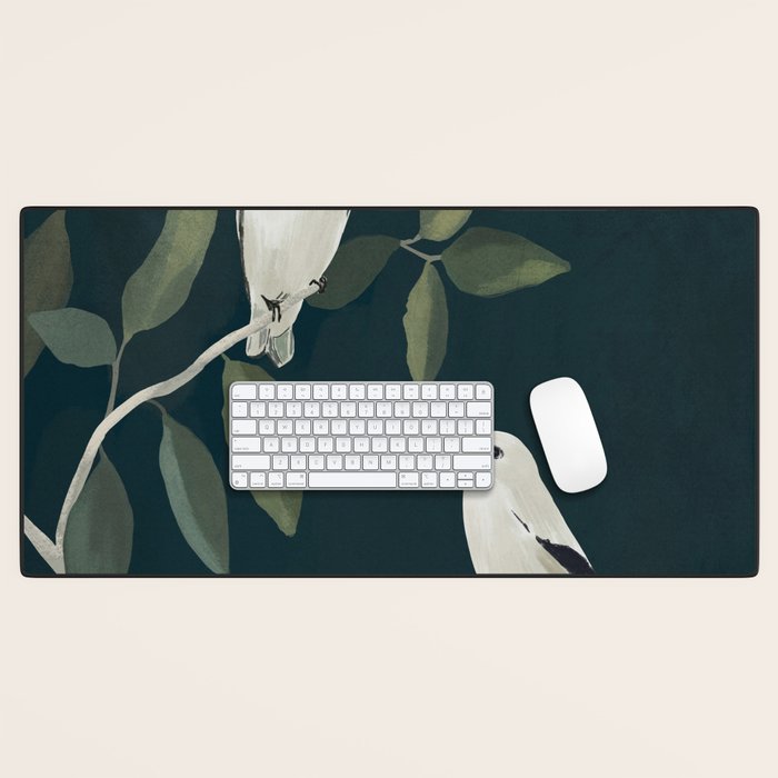 Minimalist Birds On Branch 2 Desk Mat Gallery Image 1