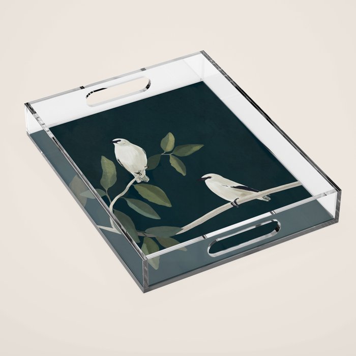 Minimalist Birds On Branch 2 Acrylic Tray Gallery Image 1