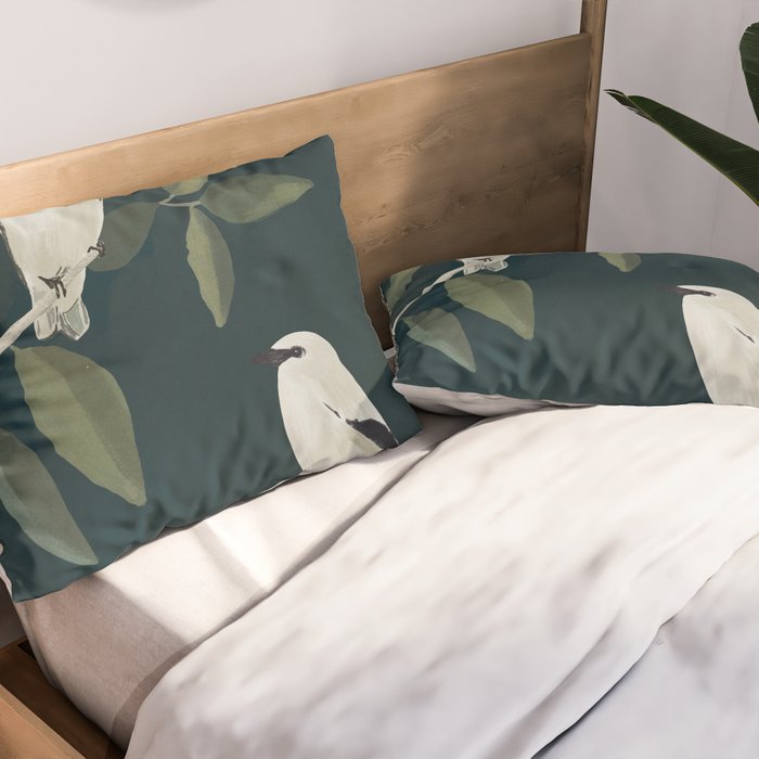 Minimalist Birds On Branch 2 Pillow Sham Gallery Image 2