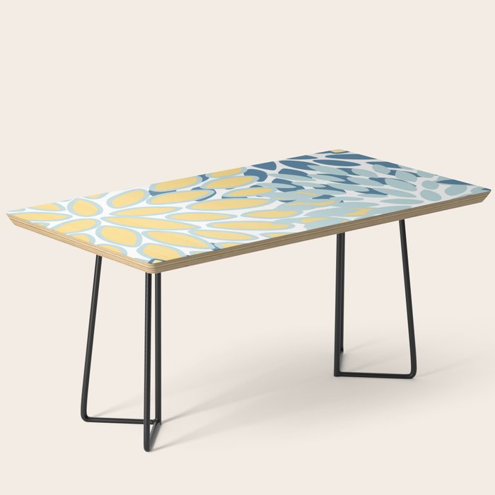 Flowers Art - Teal and Yellow - Modern Floral Prints Coffee Table Gallery Image 1