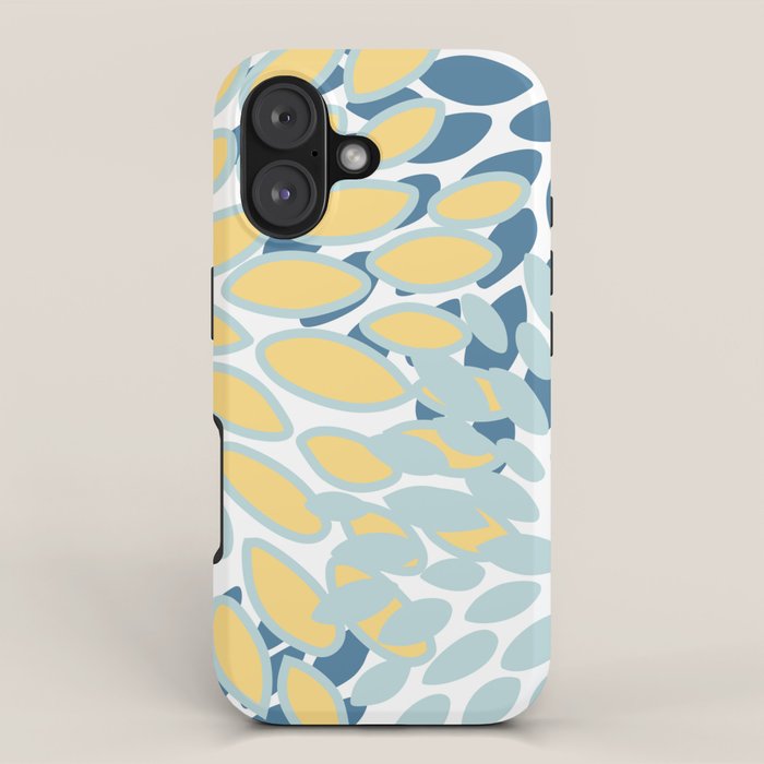 Flowers Art - Teal and Yellow - Modern Floral Prints iPhone Case Gallery Image 1