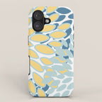 Flowers Art - Teal and Yellow - Modern Floral Prints iPhone Case Gallery Image 1