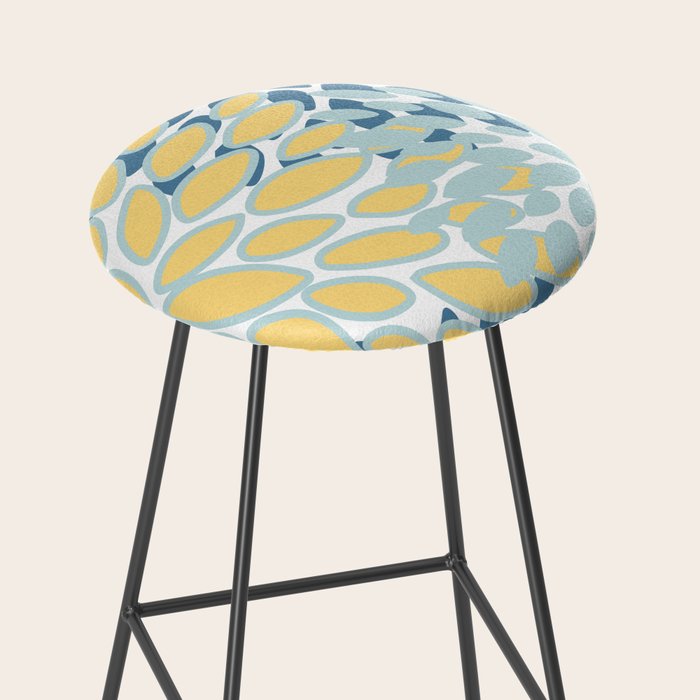 Flowers Art - Teal and Yellow - Modern Floral Prints Stool Gallery Image 2
