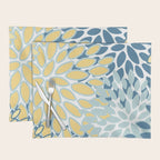 Flowers Art - Teal and Yellow - Modern Floral Prints Placemat Gallery Image 1