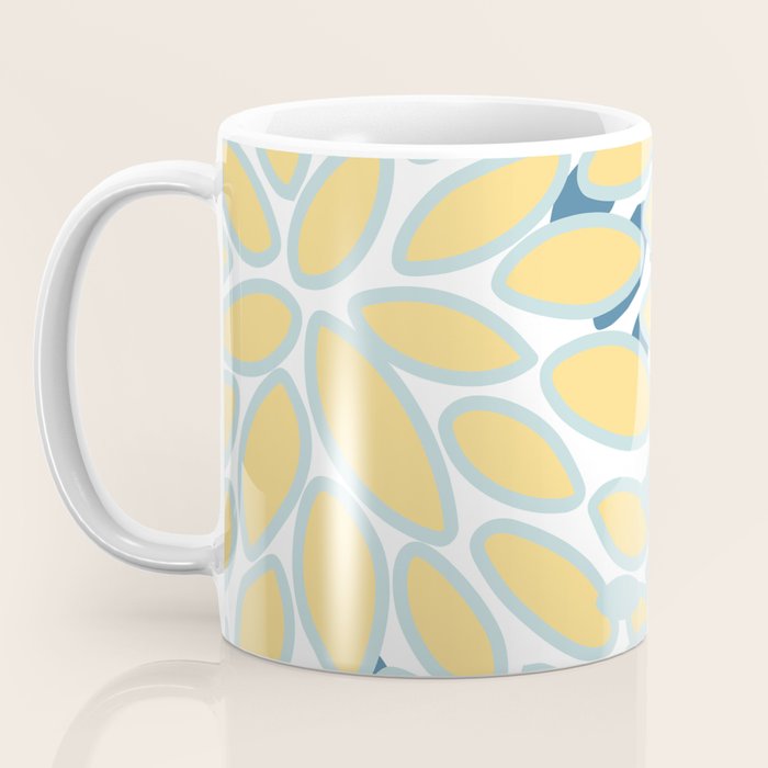 Flowers Art - Teal and Yellow - Modern Floral Prints Coffee Mug Gallery Image 3
