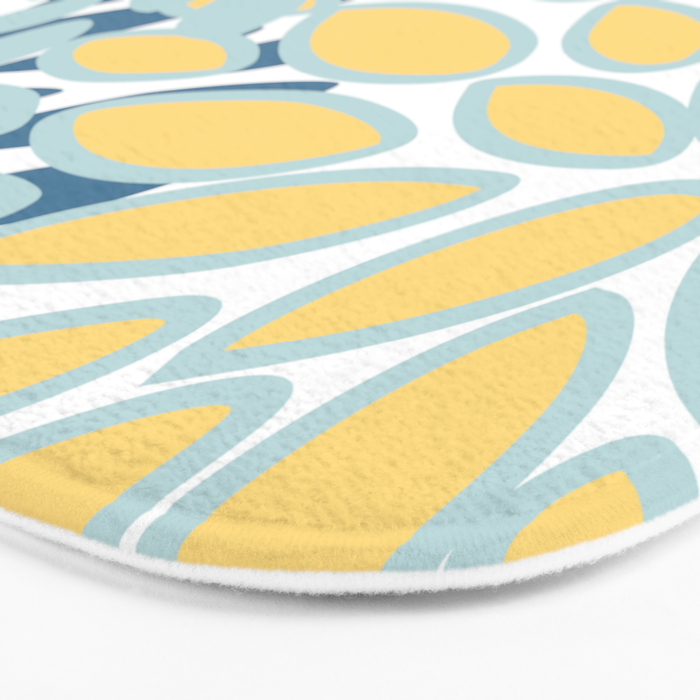 Flowers Art - Teal and Yellow - Modern Floral Prints Bath Mat Gallery Image 3
