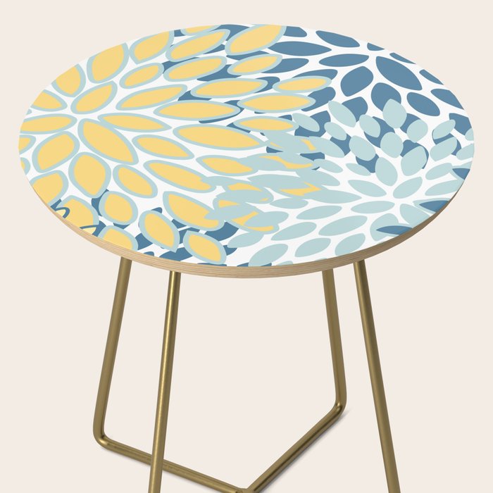 Flowers Art - Teal and Yellow - Modern Floral Prints Side Table Gallery Image 2