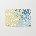 Flowers Art - Teal and Yellow - Modern Floral Prints Bath Mat Gallery Image 1
