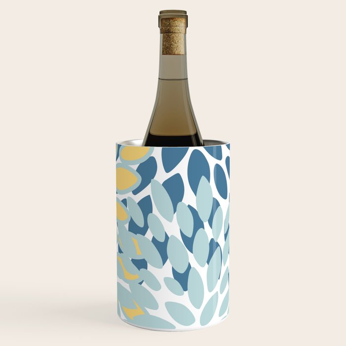 Flowers Art - Teal and Yellow - Modern Floral Prints Wine Chiller Gallery Image 3