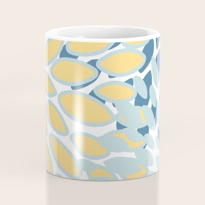 Flowers Art - Teal and Yellow - Modern Floral Prints Coffee Mug Gallery Image 4